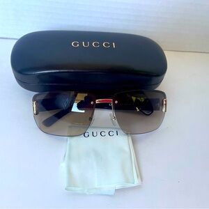 Gucci GG1798 Sunglasses with Case and Cleaning Cloth Unisex Brown/Gold Nose Pads